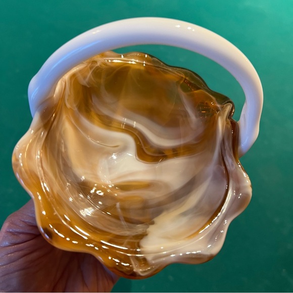 Vintage Swirl Marble Glass Candy, Trinket, compote Dish by Imperial Glass - Picture 5 of 11